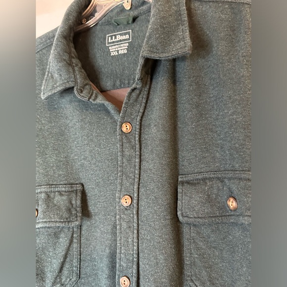 L.L. Bean Men's Washed Cotton Double-Knit Chamois Shirt, Long-Sleeve XXL - Picture 7 of 10